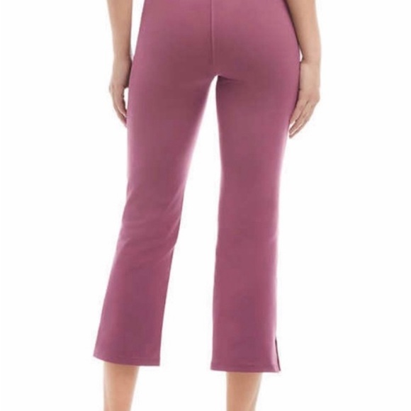 Jockey Ladies Yoga Capri Cropped Slit Flare Stretch Pant Mauve/Nocturne Size XL - Picture 5 of 5
